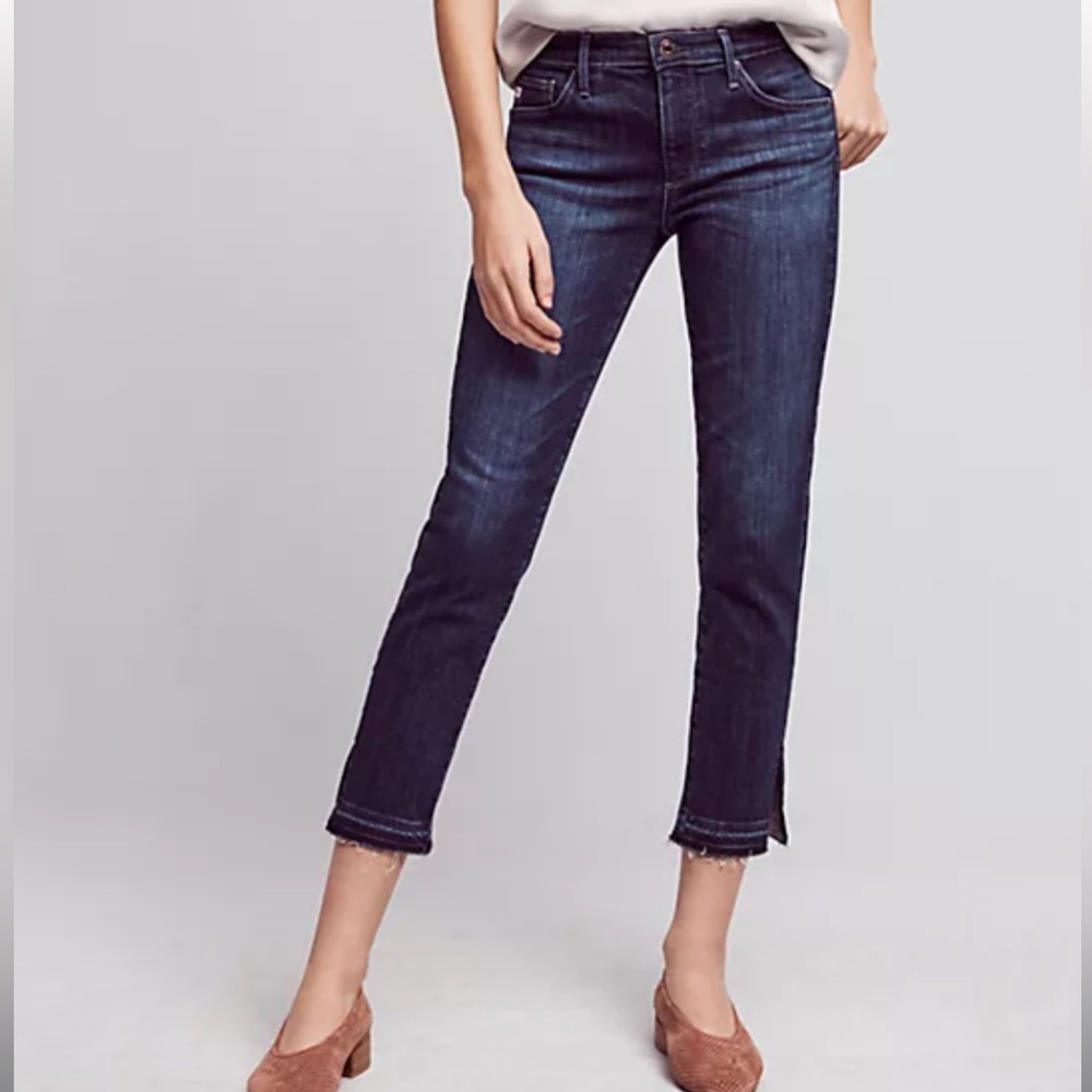 AG Mid Rise Stevie Crop - Mid Rise Slim Straight Capri
